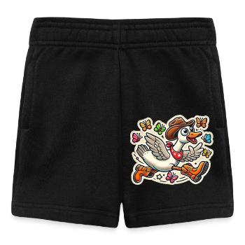 Silly Goose in a cowboy hat and boots - Baby Shorts - black - Front