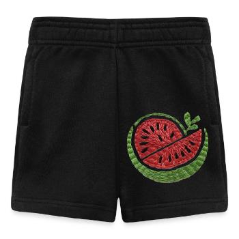 Gestickte Wassermelone - Baby Shorts - Schwarz - Vorne