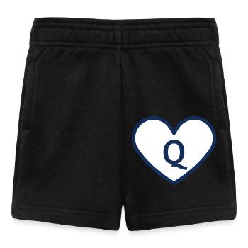 Lettre q cœur sport tendance bleu - idée cadeau - Short Bébé - noir - Devant