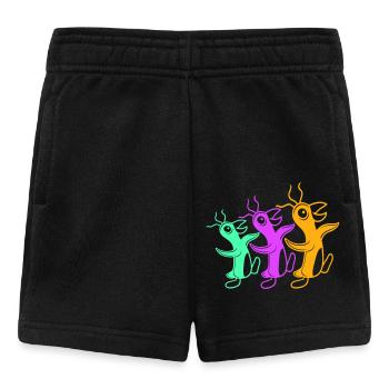 3 crazy penguins running stupid team friends crew - Baby Shorts - black - Front