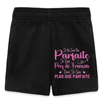 Femme Humour Professeur de Français - Short Bébé - noir - Devant