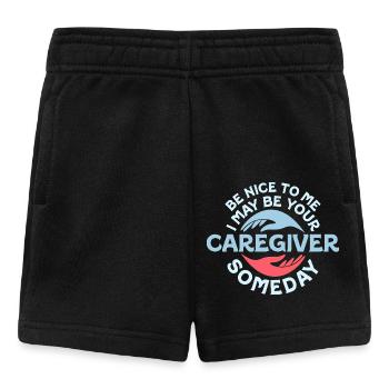 Sois gentil avec moi Je serai peut-être ton aidant Un jour Soins - Short Bébé - noir - Devant