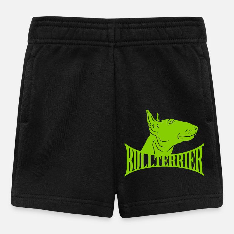 Tête de Bull Terrier avec lettrage - Short Bébé - noir