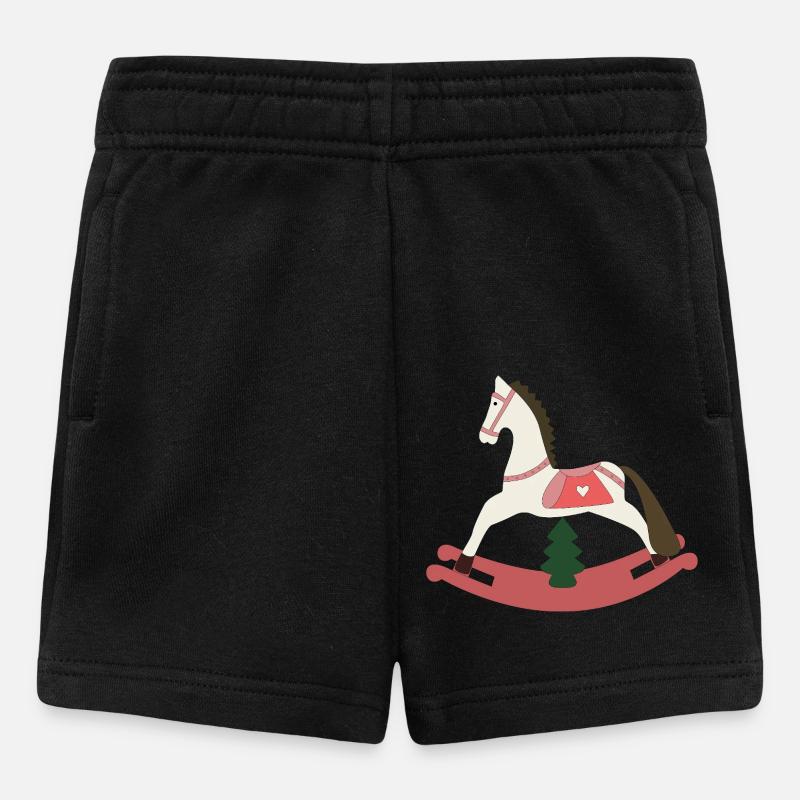 Cheval à bascule Noël - Short Bébé - noir