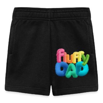 Fluffy Dad – Farbenfrohe, flauschige Typografie - Baby Shorts - Schwarz - Vorne