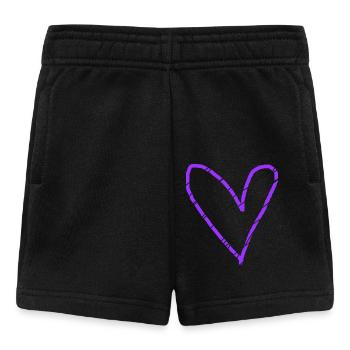 Coeur Violet Idée Cadeau Violet Amour En Amour - Short Bébé - noir - Devant