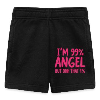 Engel Engelchen Prozent Spruch - Baby Shorts - Schwarz - Vorne