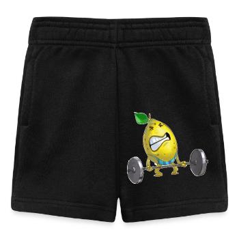Chemise de sport drôle avec citron de fitness - Short Bébé - noir - Devant