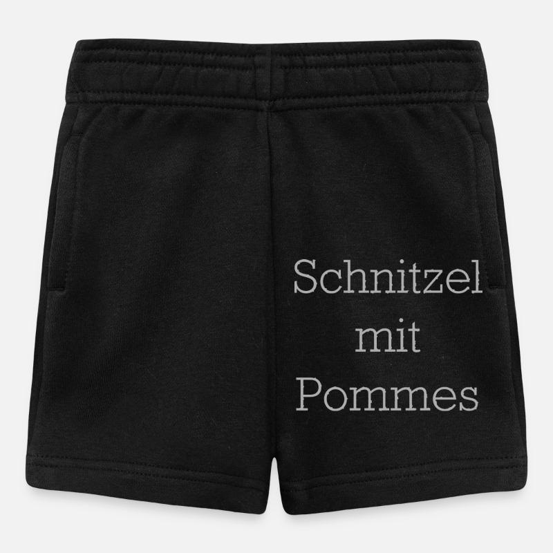 Schnitzel Mit Pommes - Baby Shorts - Schwarz