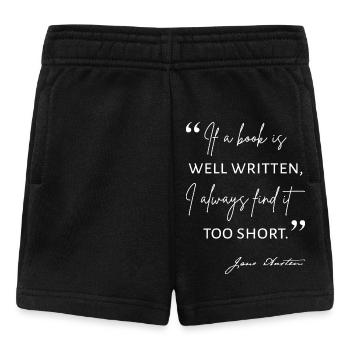 Avid Reader II - Jane Austen Quote - Baby Shorts - black - Front