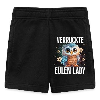 Verrückte Eulen Lady - Baby Shorts - Schwarz - Vorne