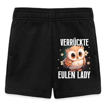 Verrückte Eulen Lady - Baby Shorts - Schwarz - Vorne