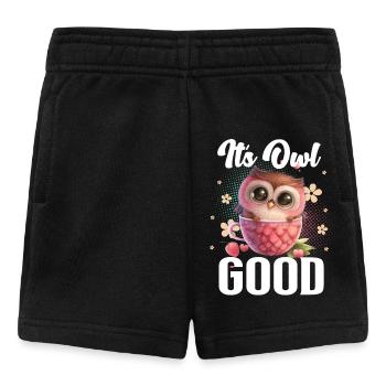hibou hiboux son hibou bon - Short Bébé - noir - Devant