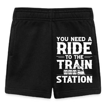 Train Lover Lokomotive Modelleisenbahn - Baby Shorts - Schwarz - Vorne