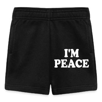 i come in peace im peace couple - Short Bébé - noir - Devant
