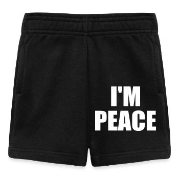 i come in peace i'm peace - Short Bébé - noir - Devant