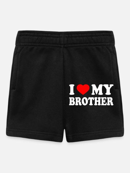 i love my brother - Baby Shorts - Schwarz