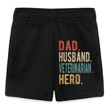 Veterinarian Papa Husband Held - Baby Shorts - black - Front