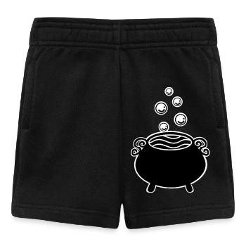 bubbling witch's cauldron black white - Baby Shorts - black - Front