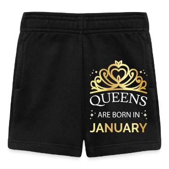 Queens Are Born In January I - Baby Shorts - black - Front