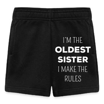 Passende Schwestern - Älteste Schwester, die ich die Regeln mache - Baby Shorts - Schwarz - Vorne