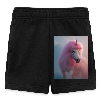Dessin animé d’une licorne queer avec du rose - Short Bébé - noir - Devant
