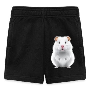 hamster mignon avec nœud papillon portrait peinture à l’huile sw - Short Bébé - noir - Devant