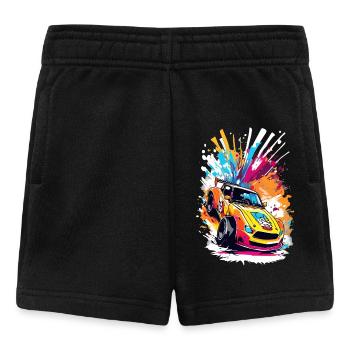 Retro Drift Car – Living Racing Art Splash Art - Baby Shorts - Schwarz - Vorne