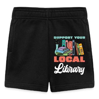 Unterstütze Deine Lokale Bibliothek Bücher Lesen - Baby Shorts - Schwarz - Vorne
