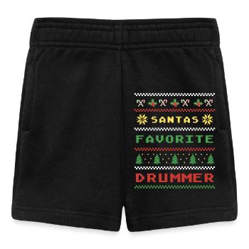 Weihnachtlicher Schlagzeuger Style - Baby Shorts - Schwarz - Vorne