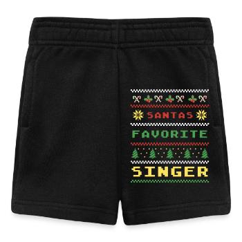 Santas Lieblingssänger Weihnachtsmuster - Baby Shorts - Schwarz - Vorne