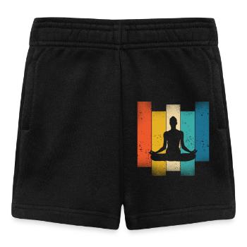 Retro Yoga Silhouette Meditation Farben - Baby Shorts - Schwarz - Vorne
