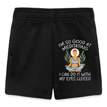 Meditation Meister: So Gut Mit Geschlossenen Augen - Baby Shorts - Schwarz - Vorne