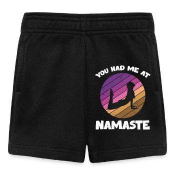 You Had Me At Namaste Yoga Silhouette Entspannung - Baby Shorts - Schwarz - Vorne