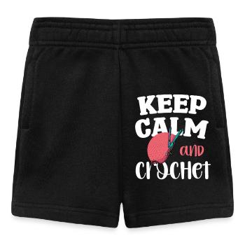 Keep Calm And Crochet Kunst Design - Baby Shorts - Schwarz - Vorne