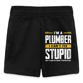 I'm a plumber I can't be stupid - Baby Shorts - black - Front