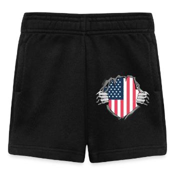 American flag unveiling design - Baby Shorts - black - Front