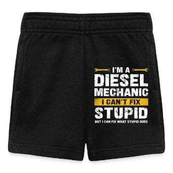 I'm a diesel mechanic, can't be stupid - Baby Shorts - black - Front