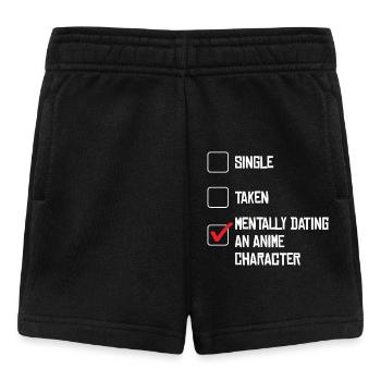 Mentally Dating An Anime Character Humorous - Baby Shorts - black - Front