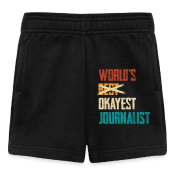World's Okayest Journalist Humorvoller Spruch - Baby Shorts - Schwarz - Vorne
