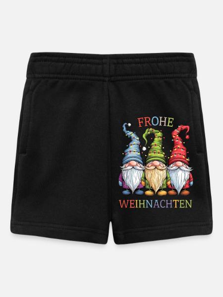 Gnom Frohe Weihnachten 3 Gnome Familie Wichtel - Baby Shorts - Schwarz