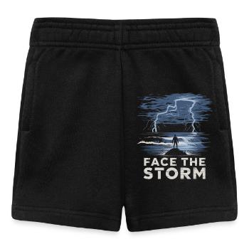 Face The Storm Power Strength Thunder Design - Baby Shorts - Schwarz - Vorne