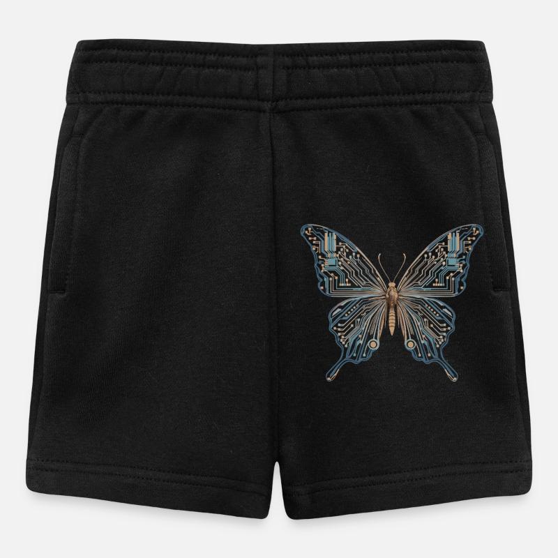 Butterfly Code : Cyber beauté de la nature et - Short Bébé - noir
