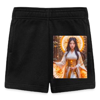 Amaterasu Strahlende Sonnengöttin im weißen Kimono mit - Baby Shorts - Schwarz - Vorne