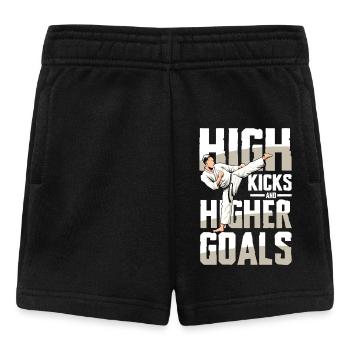 Coups de pied hauts et objectifs plus élevés Karaté Motivation - Short Bébé - noir - Devant