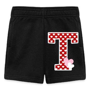 Lettre t cœur - Short Bébé - noir - Devant