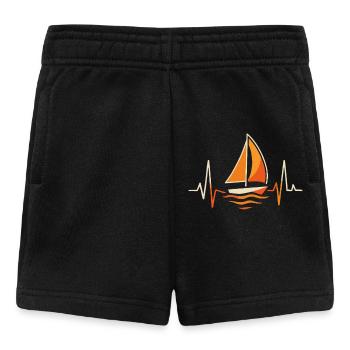 Segelboot Herzschlag – Mein Herz schlägt fürs Sege - Baby Shorts - Schwarz - Vorne