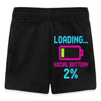 Loading Social Battery – Low Energy Funny Quote - Baby Shorts - black - Front