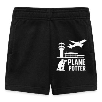 Plane – Flugzeugspotter Design - Baby Shorts - Schwarz - Vorne