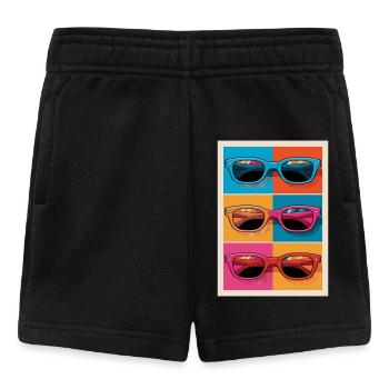 Lunettes de soleil colorées style Pop Art - Short Bébé - noir - Devant